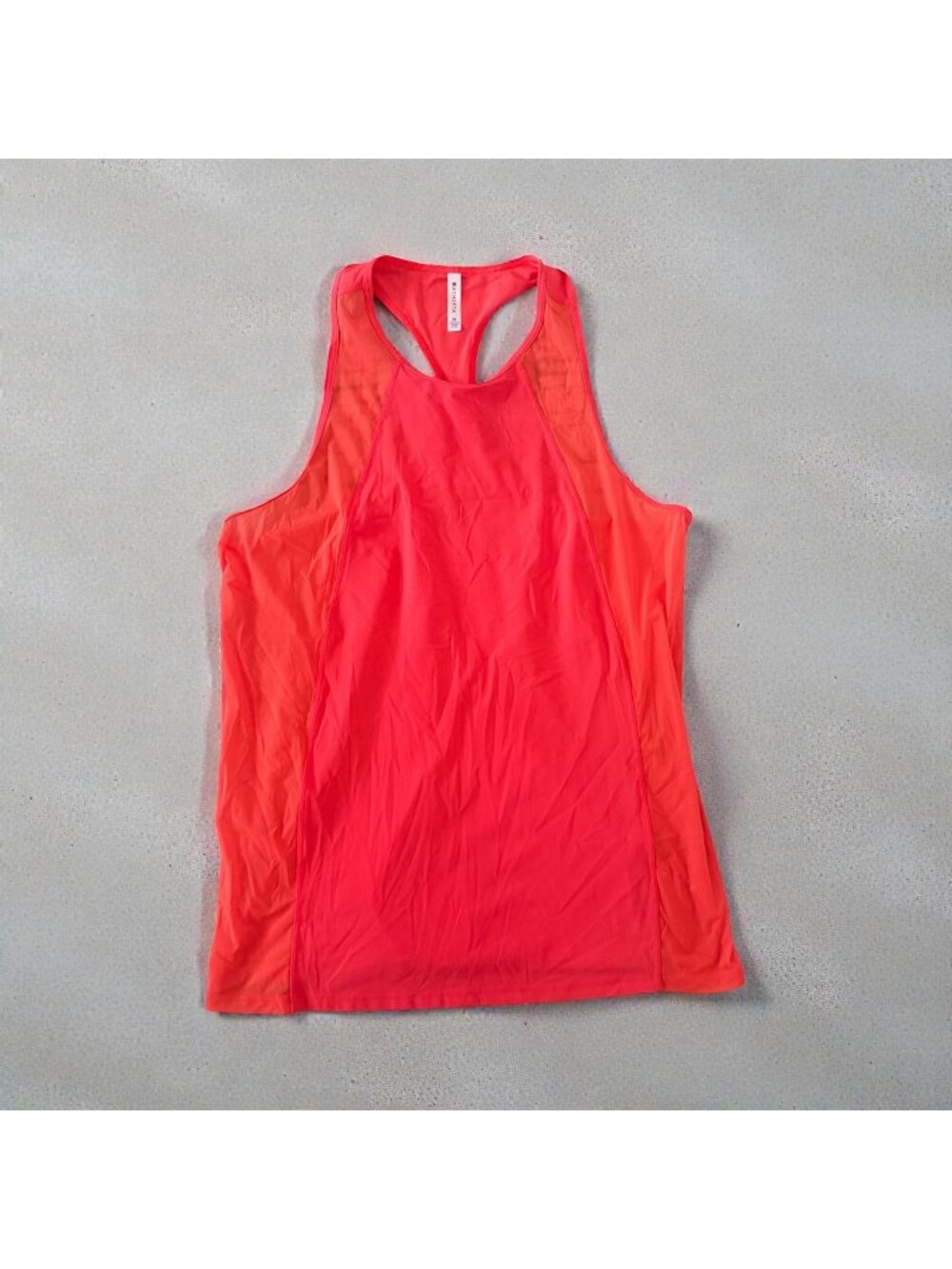ATHLETA Orange Mesh Paneled Racerback Workout Tank Top Size Medium